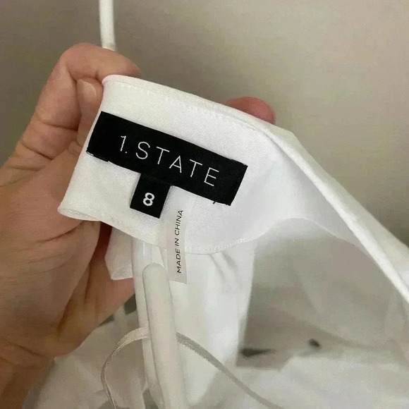 1. State Ruffle Edge One Shoulder Shirting Top - Picture 7 of 10